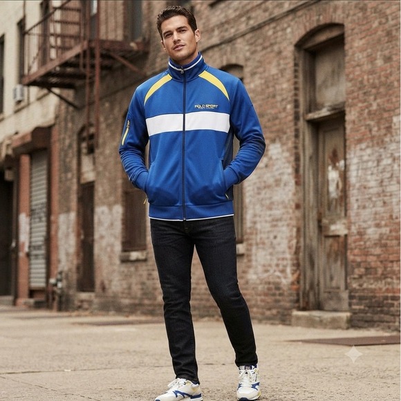 Polo Sport Ralph Lauren Other - Polo Sport Ralph Lauren Mens Blue Performance Full Zip Track Jacket XXL vintage